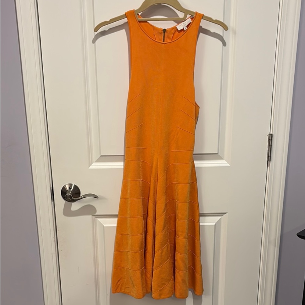 Ted Baker London Orange Halter Fit and Flare Dress